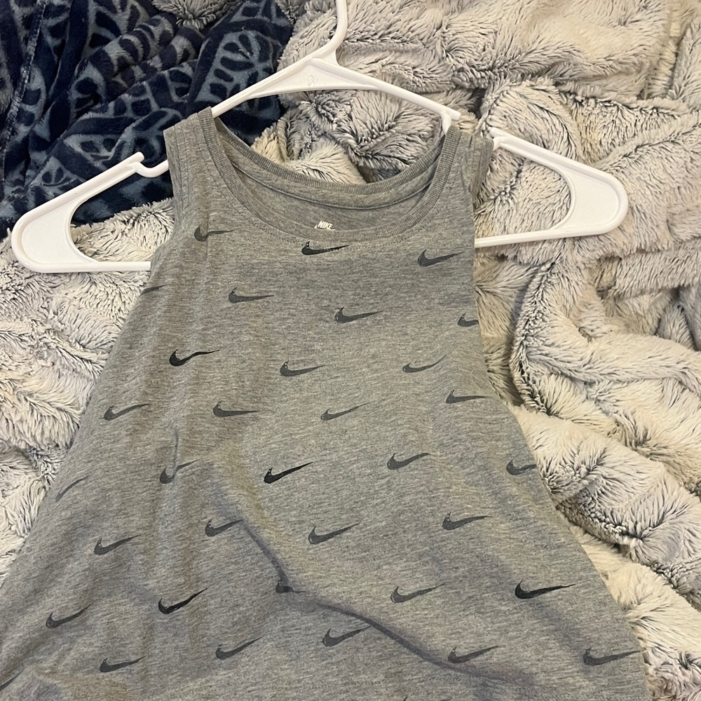 Nike Gray Tank Top with Logo Design